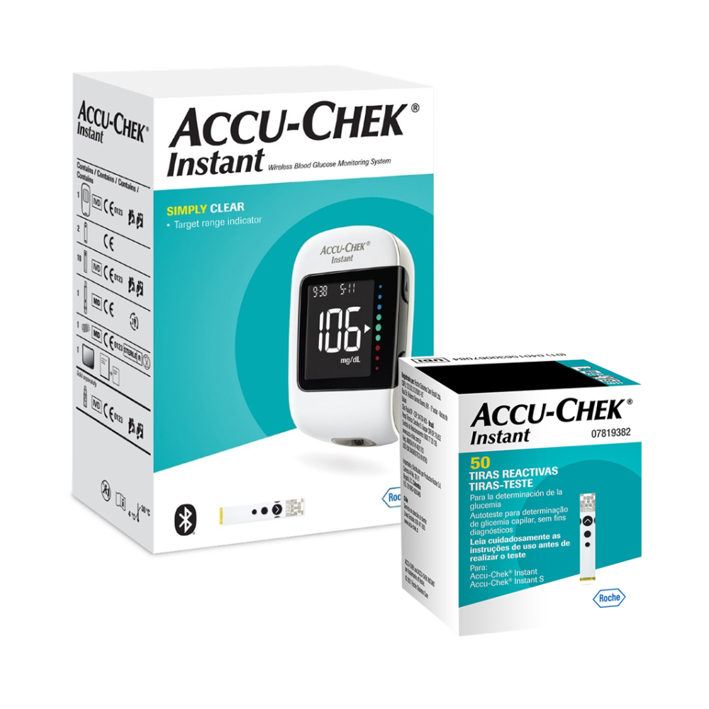 Pack Accu-Chek Instant Glucómetro + Tiras Reactivas (50 Und)