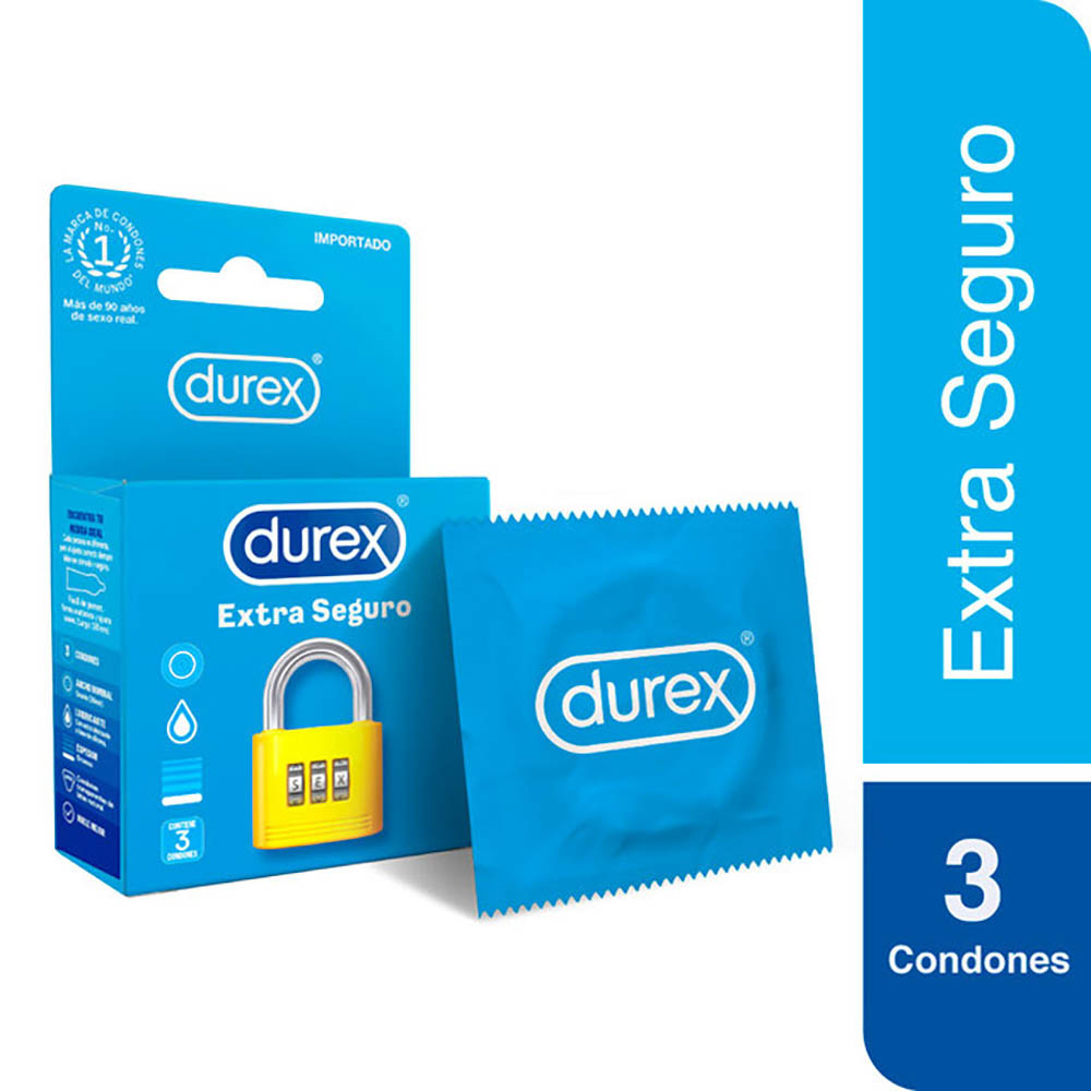 Durex Preservativo Extra Seguro x 3 Unidades