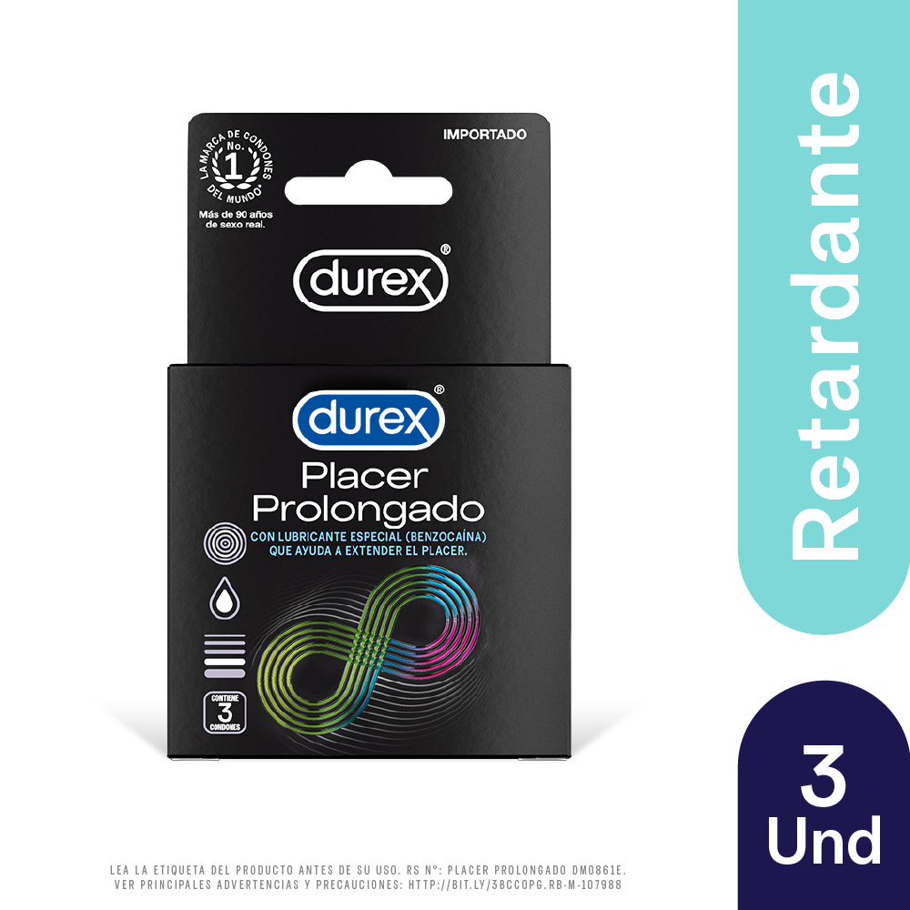 Durex Preservativo Placer Prolongado x 3 Unidades