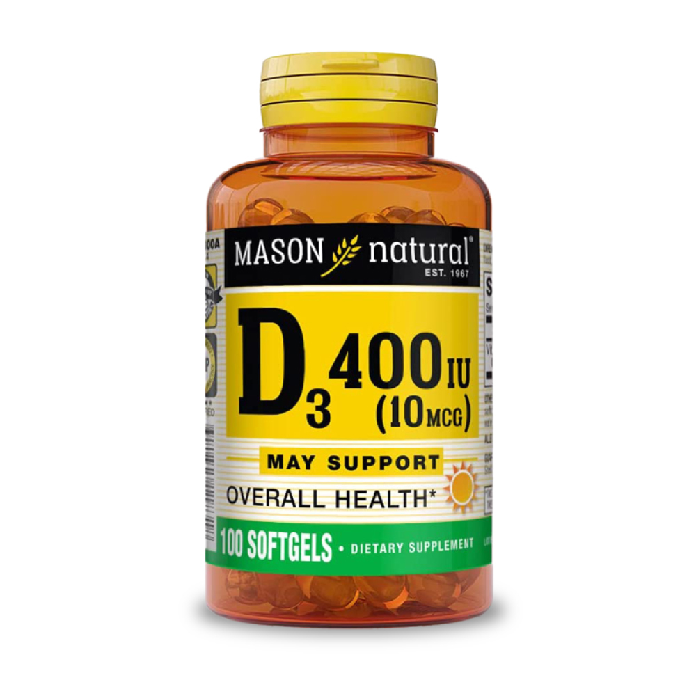Mason Vitamina D3 400 IU x 100 Cápsulas Blandas