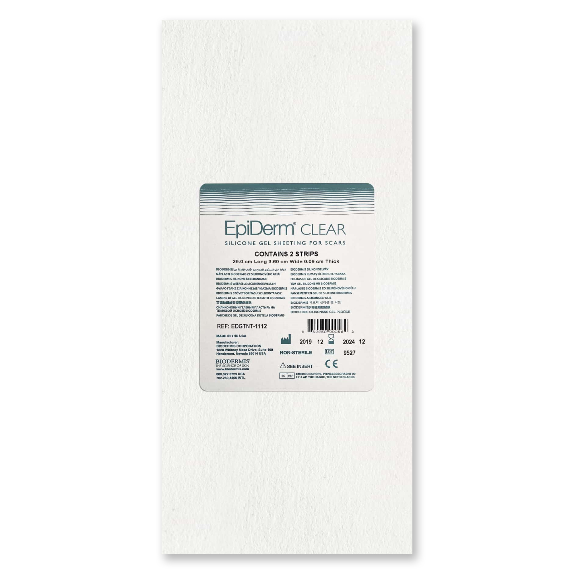EpiDerm Clear Lámina de Silicona Gel EDG-1112 (29 x 3.6 cm)