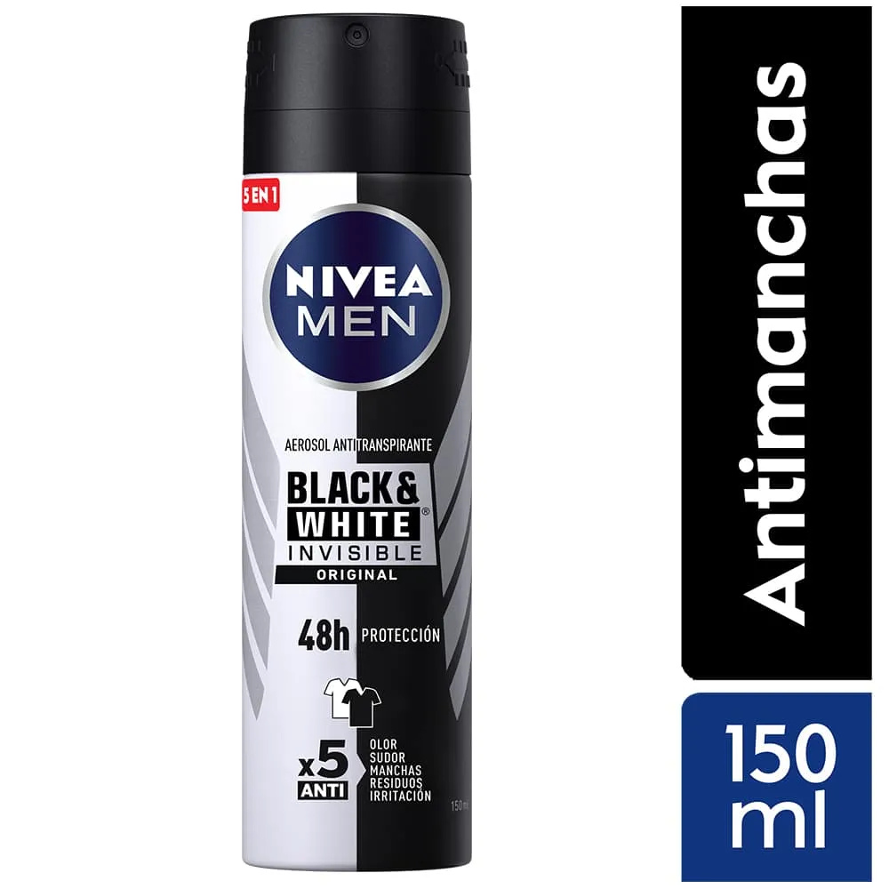 Nivea Men Invisible Black & White Aerosol Antitranspirante x 150 ml