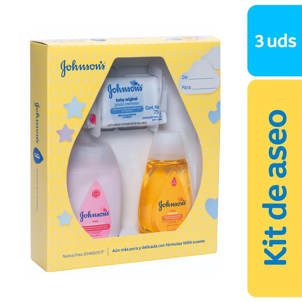 Johnson's Baby Estuche 3 Piezas (Shampoo + Crema + Jabón)