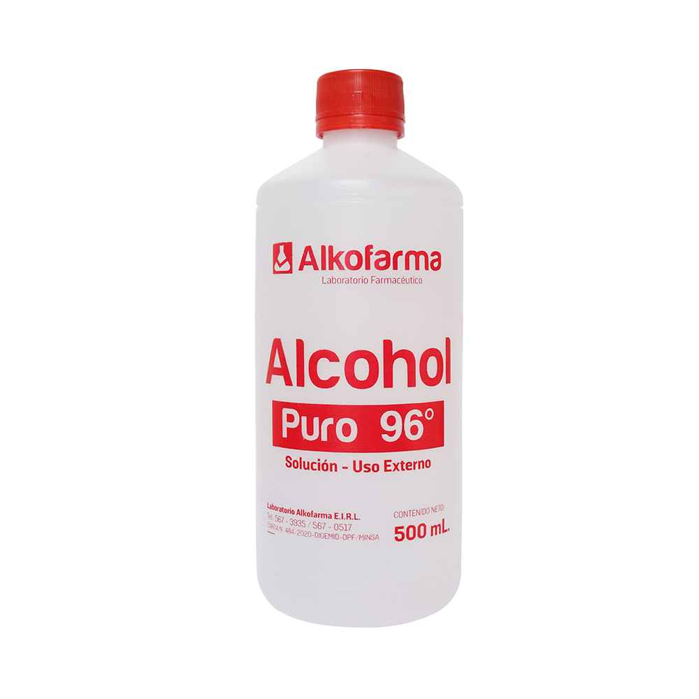 ALCOHOL ETÍLICO PURO 96% 500ML