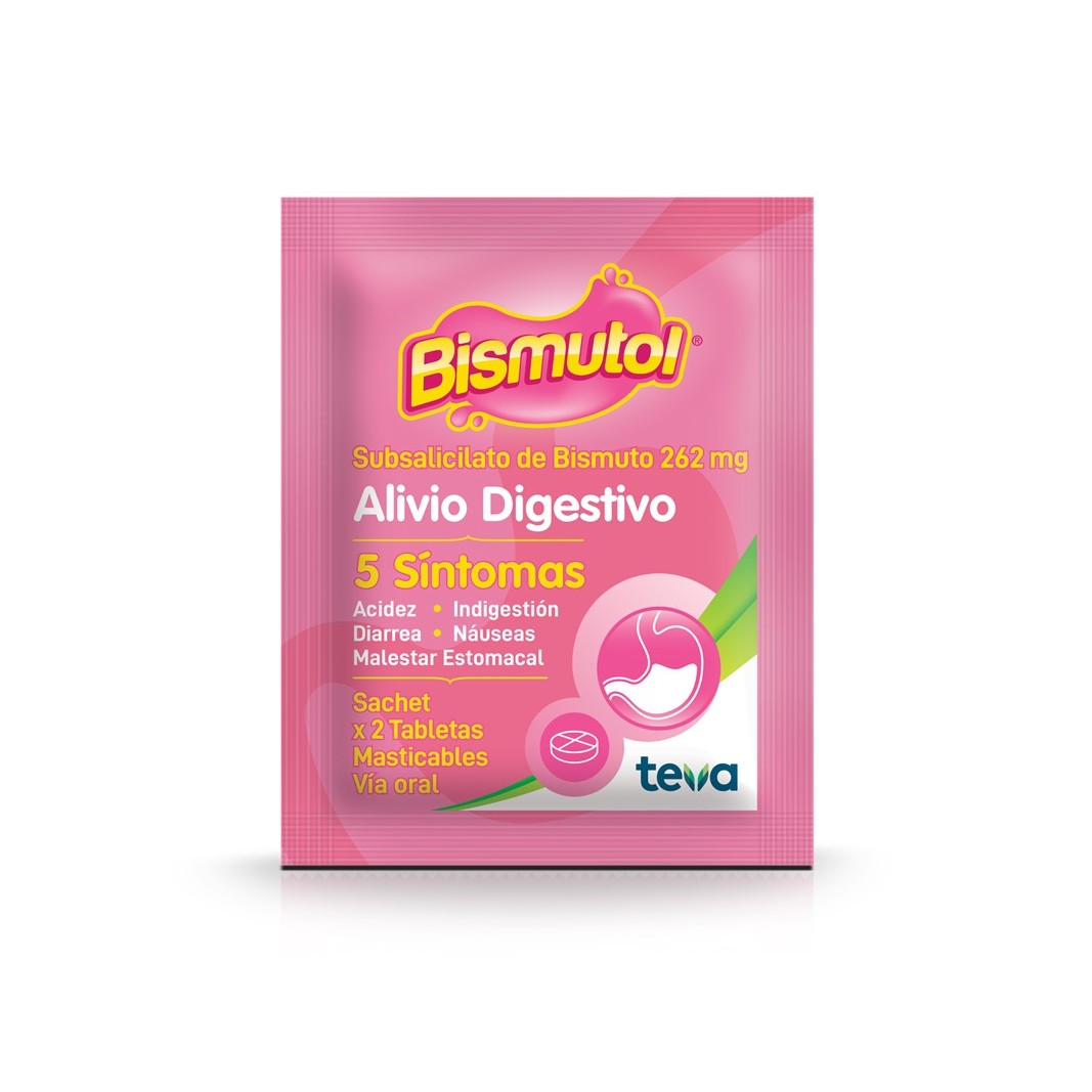 Bismutol Masticable 262 mg x 1 Sobre con 2 Tabletas xx