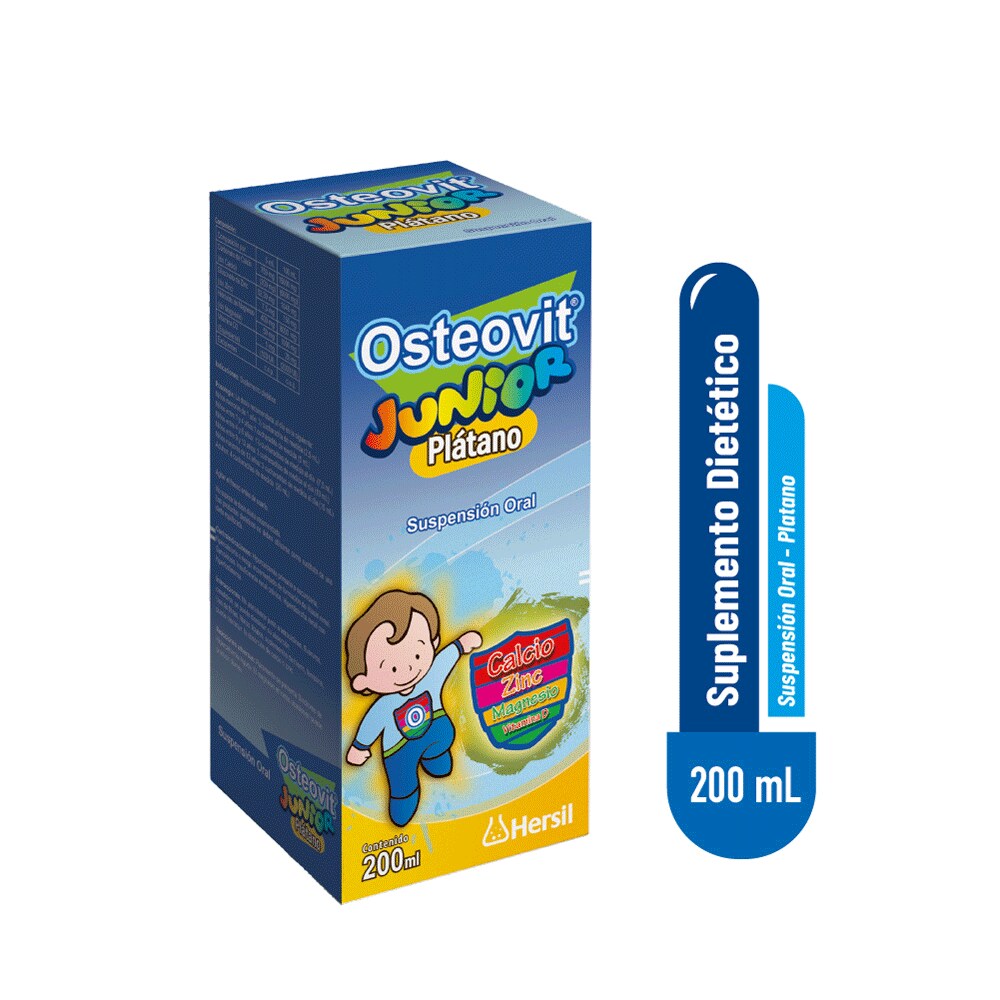 Osteovit Junior Suspensión Oral Sabor Platano x 180 ml