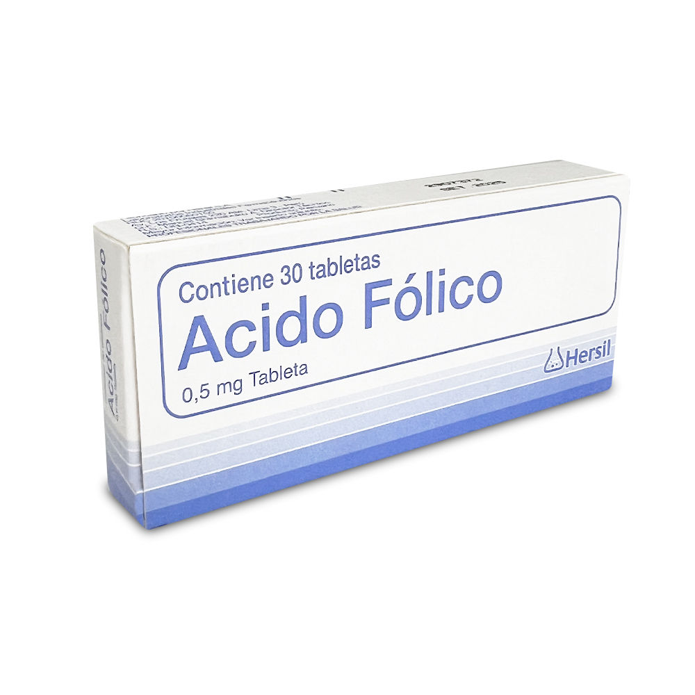 Hersil Ácido Fólico 0.5 mg x 30 Tabletas
