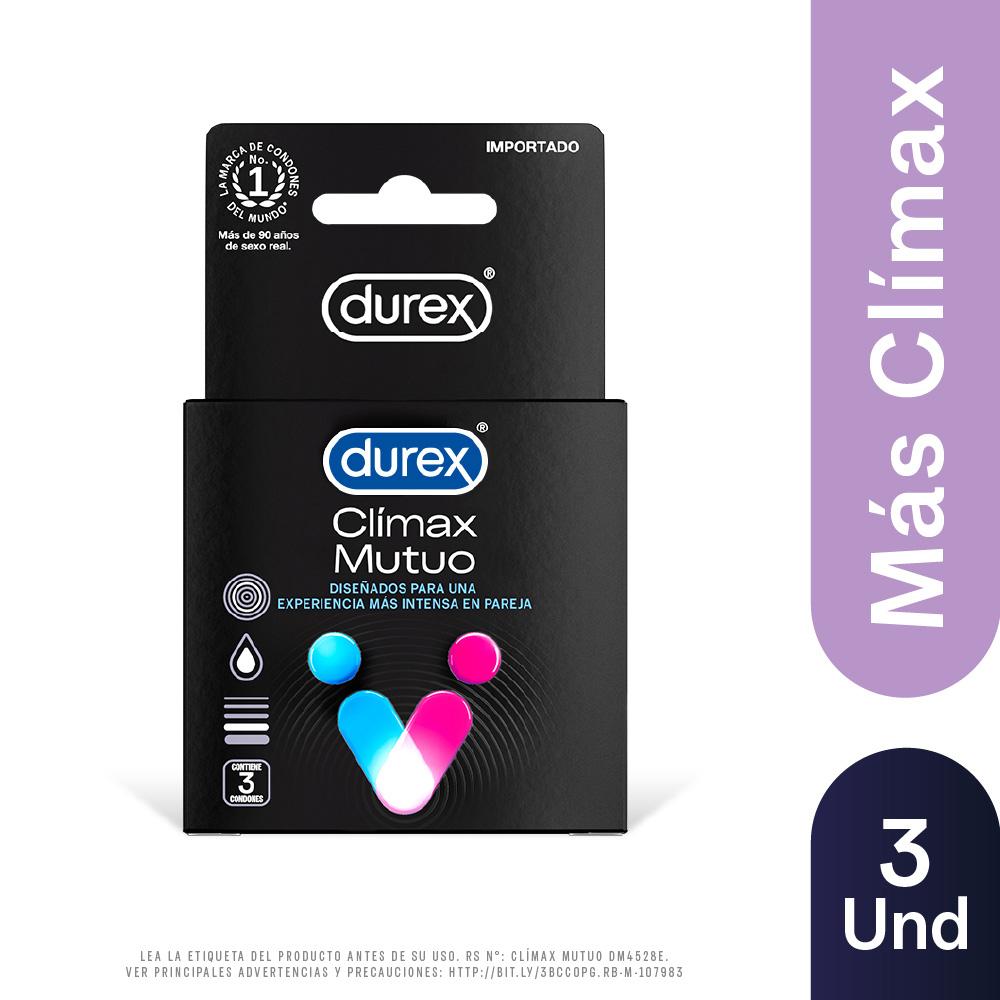 Durex Preservativo Climax Mutuo x 3 Unidades