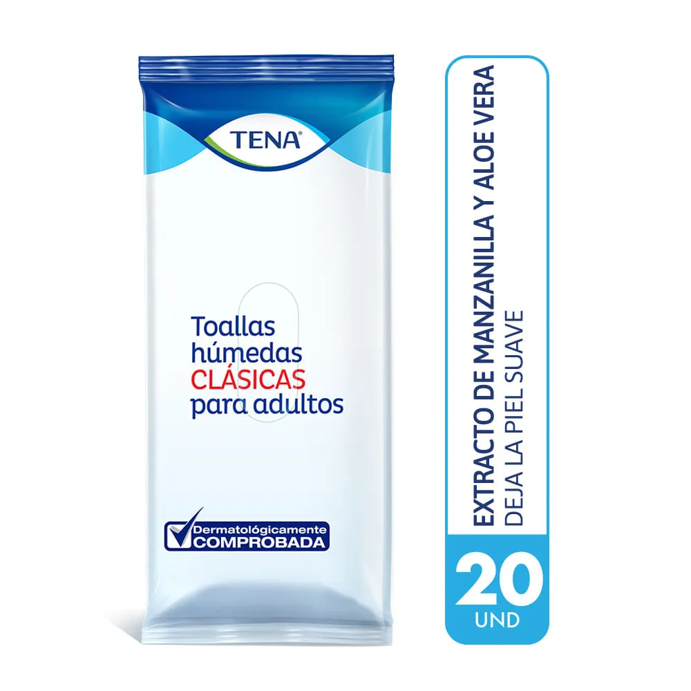 TOALLITAS TENA CLASICAS ADULTOS BOLSA X 60 UNDS - Farmacia Pasteur -  Medicamentos y cuidado personal