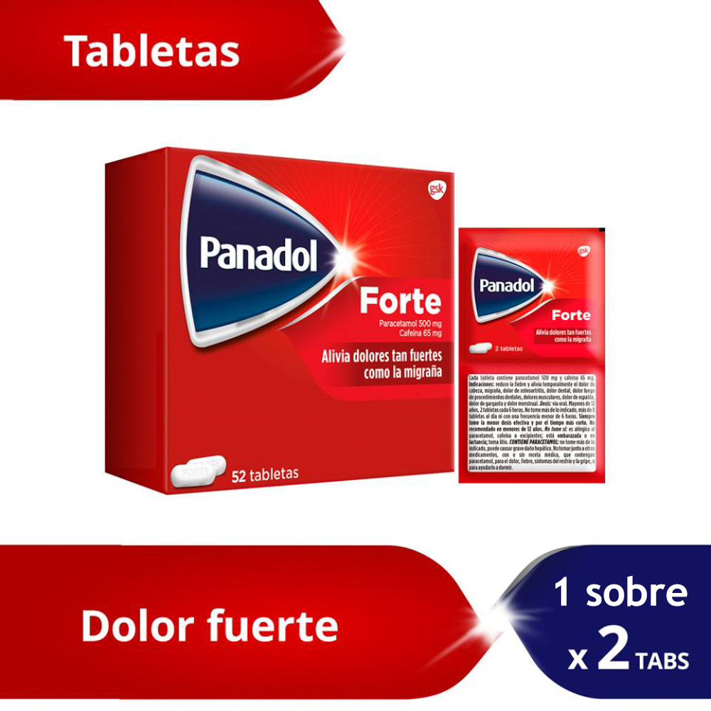 Panadol Forte x 1 sobre (cada sobre contiene 2 Tabletas)