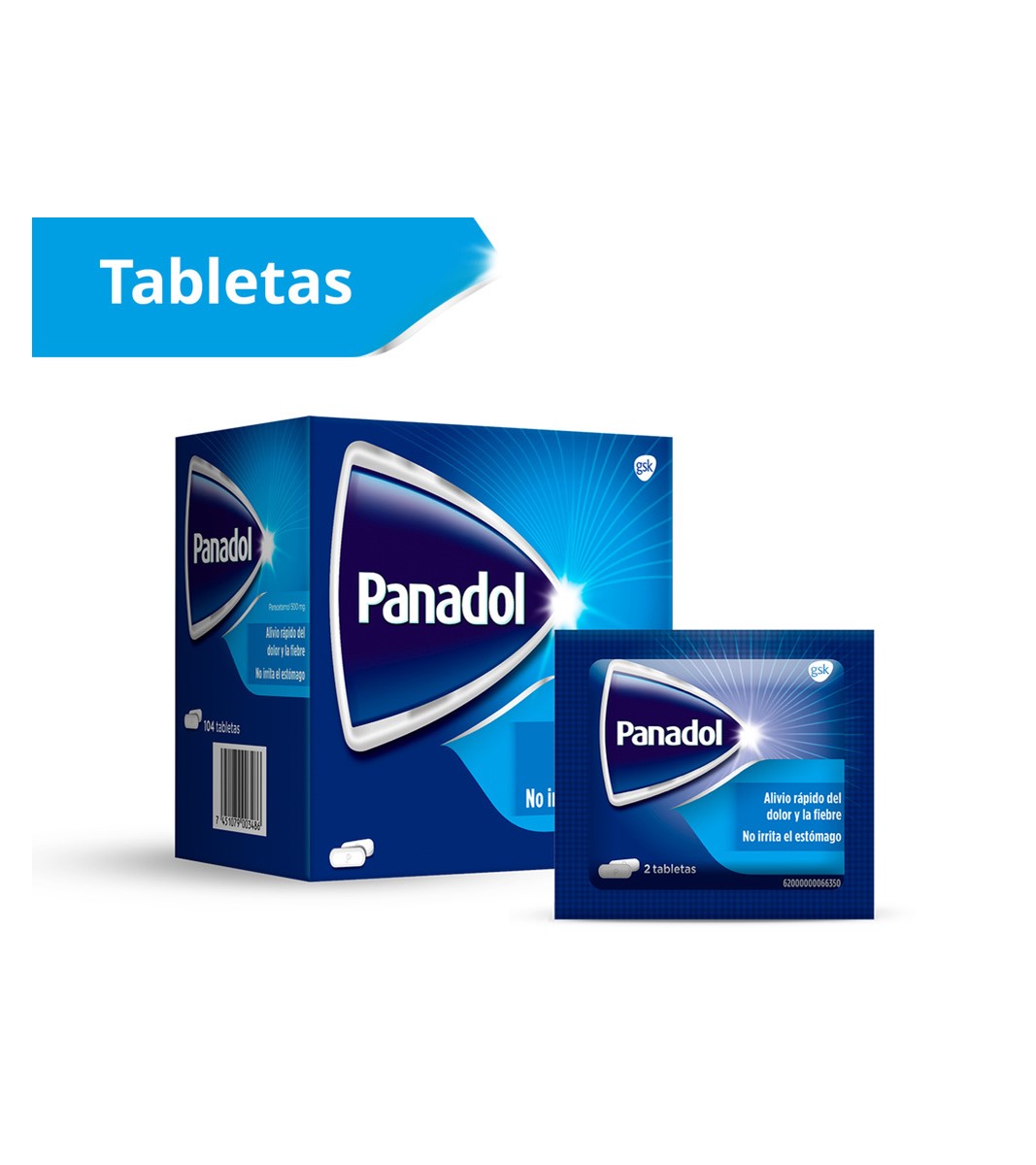Panadol Adulto 500 mg x 1 Sobre (Cada sobre contiene 2 Tabletas)