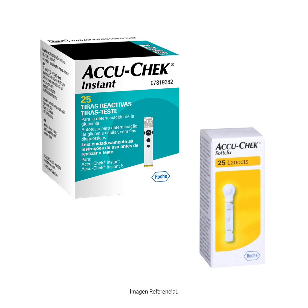 Pack Accu-Chek Instant Tiras Reactivas 25 Und + Softclix Lancetas 25 Und xx