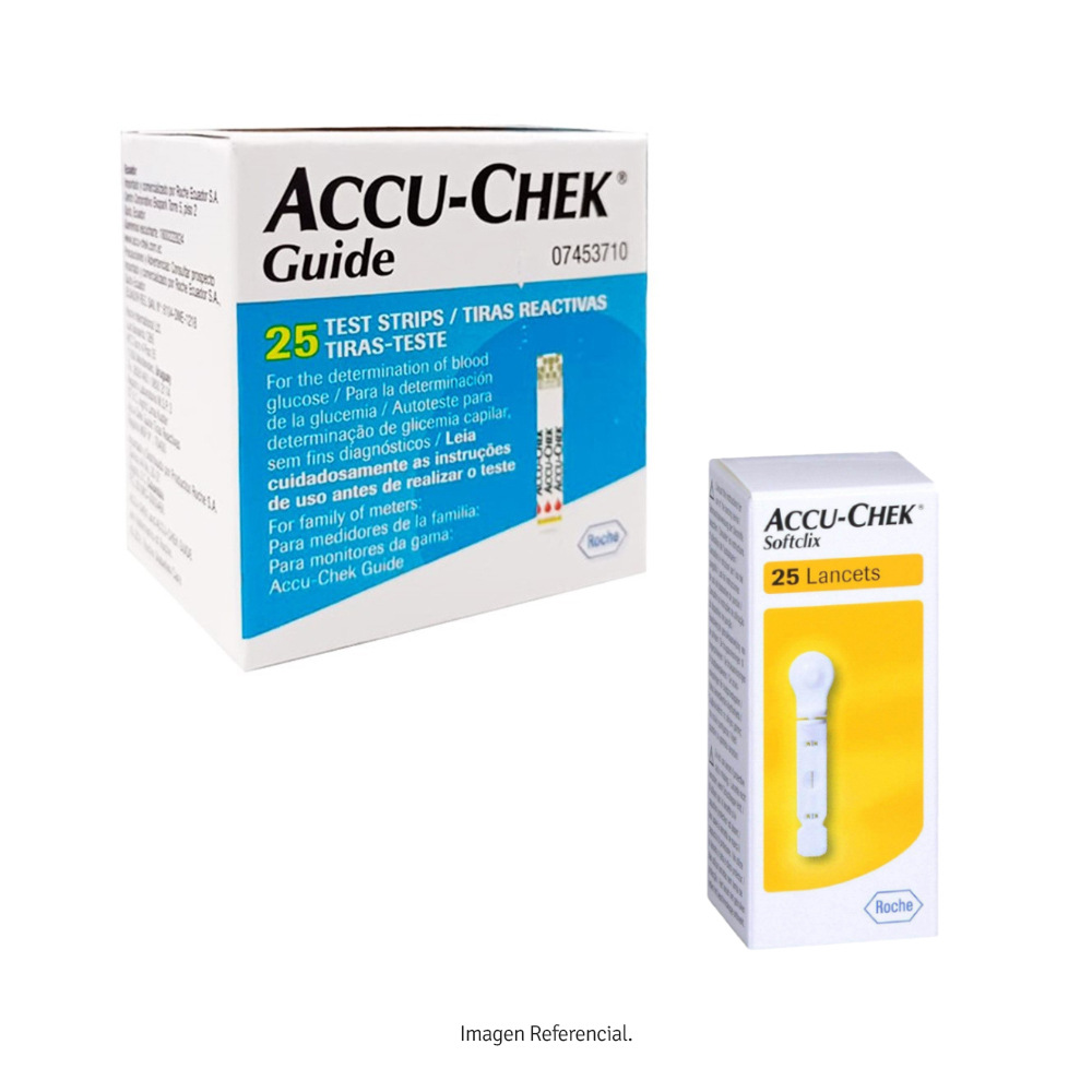 Pack Accu-Chek Guide Tiras Reactivas 25 Und + Softclix Lancetas 25 Und